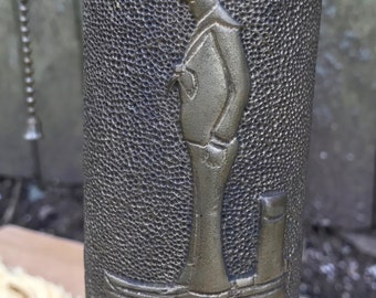 WW1 Trench Art Lamp Hand Etched Sailor and Floral Motif