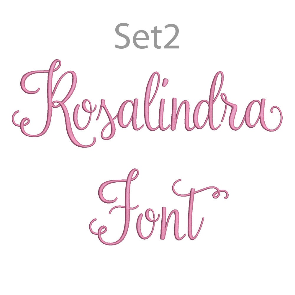 5 Size Rosalindra Font Embroidery Fonts BX Set 2 Instant