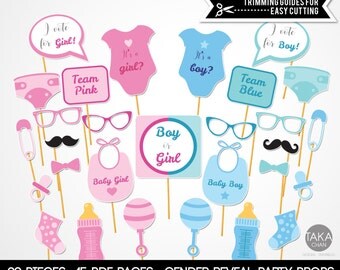 Gender Reveal Photo Booth Props, Gender Reveal, Gender Reveal Party Supply, Gender Reveal Party Props