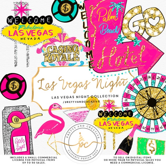 Download Las Vegas Clipart Glitter Set Clip Art Vegas Party Casino