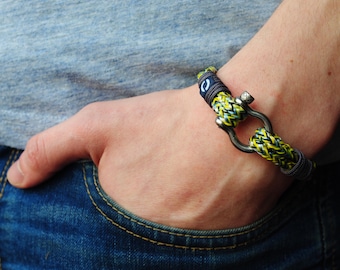 Men Bracelet, Bracelet for Men, Summer Mens Bracelet, Unisex Bracelet, Yellow Cord Bracelet, Summer Bracelet, Fancy Yellow Bracelet