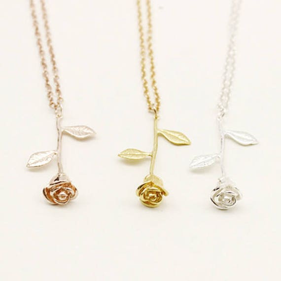 Enchanted Rose Necklace Beauty and the Beast Rose Necklace