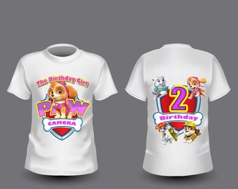 Paw patrol girl Iron on transfer Paw patrol birthday Paw patrol party Paw patrol Iron on mirror transfer Paw patrol iron on front and back