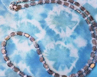 Labradorite and Moonstone Bead Necklace