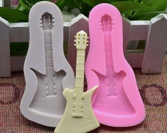 Electric Guitar Silicone Mold Cake Mold Soap Mould Biscuit Mold Polymer Clay mold Chocolate Mold Candle Mold Resin Fimo Mold M001