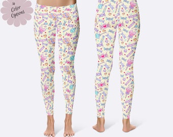Candy Leggings, Sweets Leggings, Ladies Leggings, Food Leggings, Print Leggings, Yoga Pants, Womens Leggings, Funny Leggings, Sweet Tooth