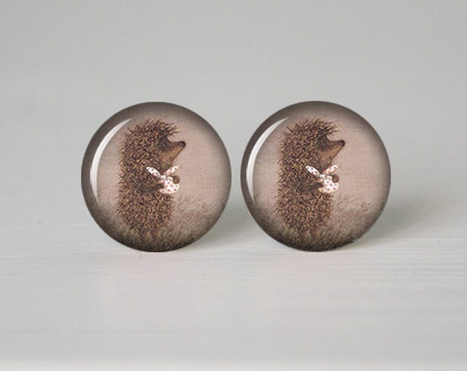 Hedgehog Earrings, Hedgehog Jewelry, Cute Animal Picture, Gifts for Her, Children Gift