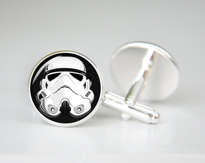Storm Trooper Helmet Cufflinks, Star Wars, Wedding Gift, Custom Wedding Cufflinks, The Force Awakens, sci-fi cufflinks