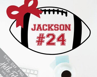 Football Svg, Football Monogram Svg, Girl Football Svg, Bow Svg, Dxf, Jpg, Svg files for Cricut, Svg files for Silhouette, Vector Clip Art