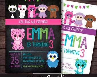 Beanie Boo Invitation, Beanie Boo Birthday Party, Printable Invitation, DIGITAL