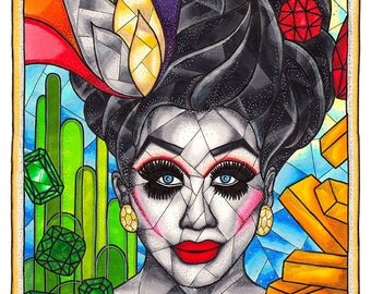 Bianca Del Rio, RuPauls Drag Race, Drag Queen Print, RPDR, Not Today Satan, Pop Art Print, 11x14 Archival Giclee Art Print