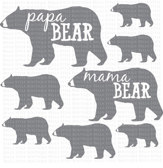 Download Bear Family svg cut file