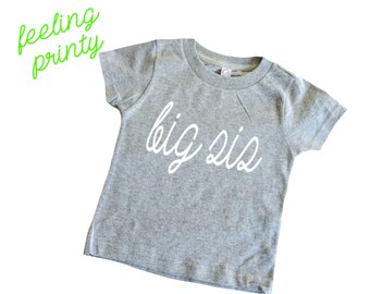 SALE big sis Shirt Big Sister Shirt Boys Shirt New Sister grey shirt