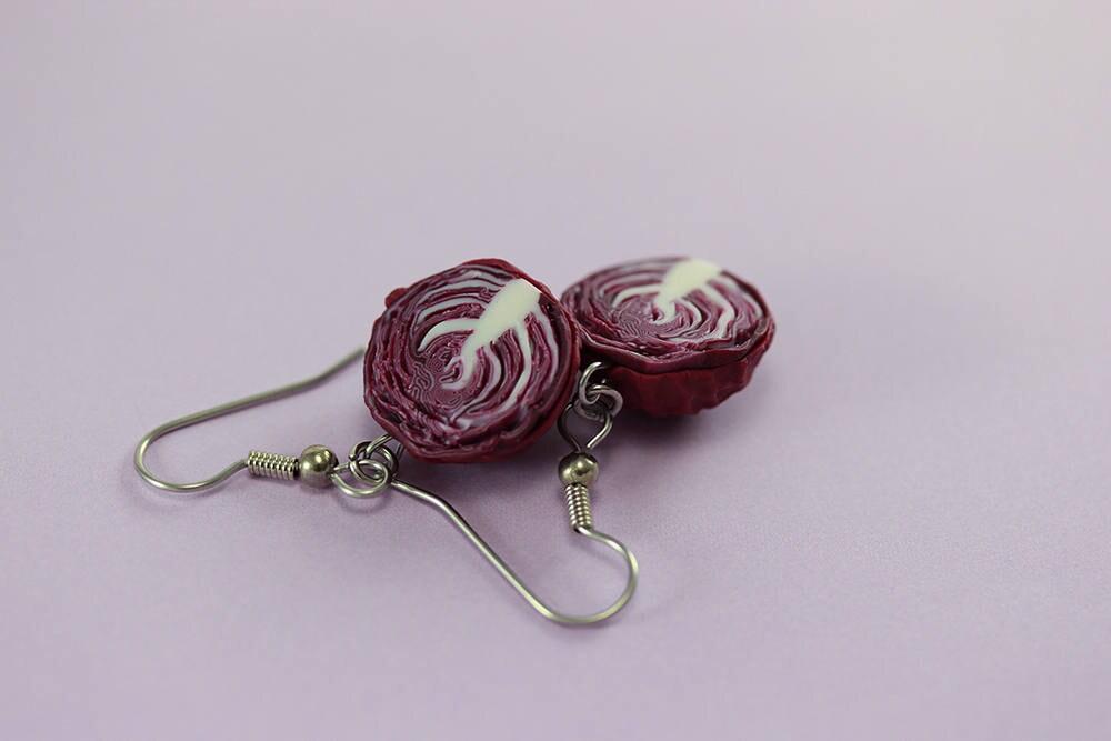Red Cabbage Earrings