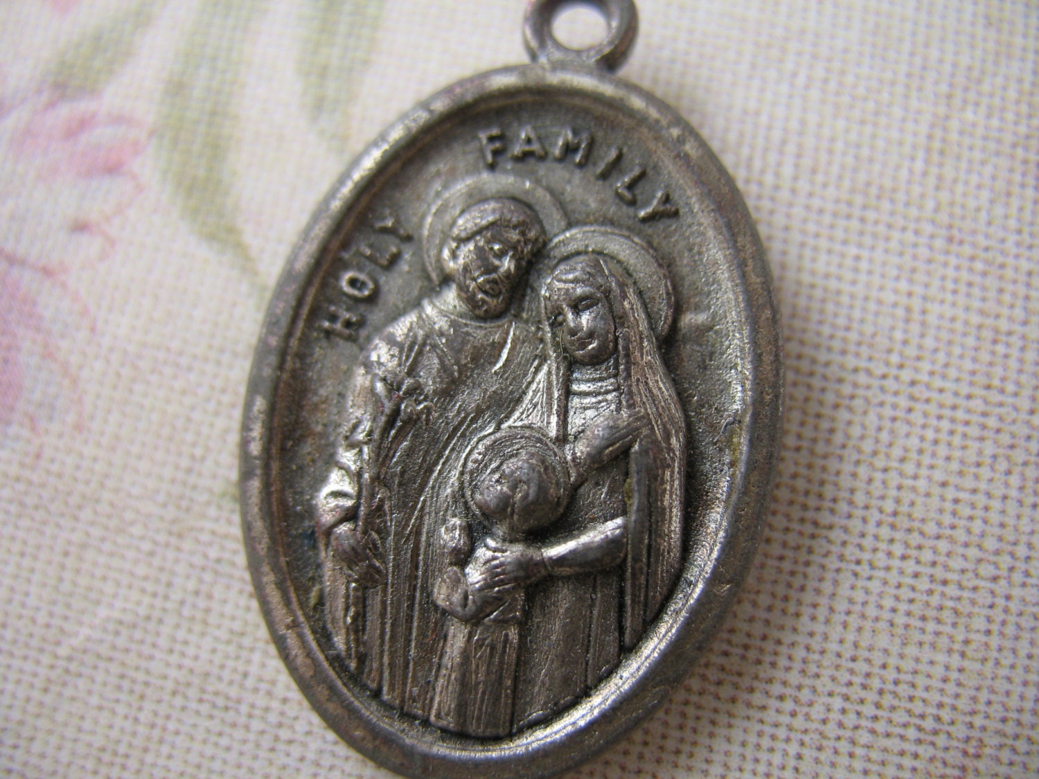 Vintage Religious Medal Holy Family Religious Charms Religious Jewelry