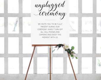 Unplugged Ceremony Sign, Printable Unplugged Wedding Sign, Turn Your Cell Phone Off, No Camera Wedding Sign, No Photos Ceremony, Alejandra