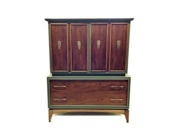 Vintage Mid Century Dresser In Seal and Wood