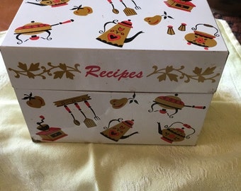Vintage Ohio Art Recipe Box Tin Kitchen Cooking Baking Decorative Accessory