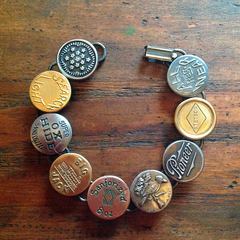 Vintage Overall Button Bracelet