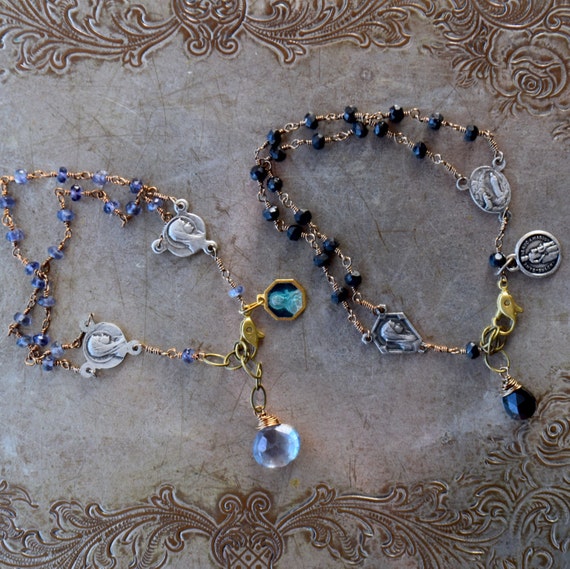 Assemblage Religious Bracelet Vintage French Connectors