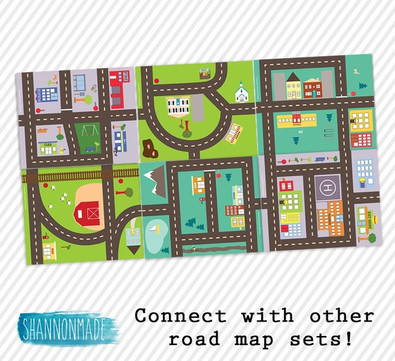 Road Maps Bundle Folder Games or Busy Bags for Hot Wheels Cars