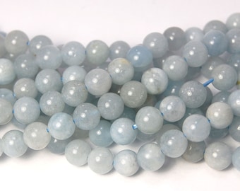 6mm Aquamarine Beads Strands, grade AB, Round -15.5 strand