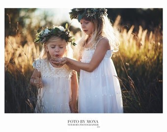Flower Girl Dress - Lace Flower girl dress - flower girl dresses- baby lace dress - Country Flower Girl dress- Lace Boho flower Girl dress
