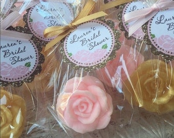 30 ROSE SOAP FAVORS - Rose Bridal Shower Favors, Soap Roses, Wedding Soap Favors, Cottage, Valentine's Day, Mothers Day, Kate Spade Inspired