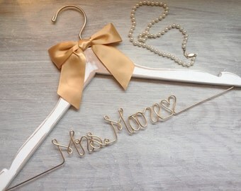 Bridal Shower Gift | Wedding Hanger | Mrs Hanger | Bride Hanger | Gift for Her | Gift for Bride | Bachelorette | Shower Gift | Wedding Dress