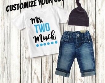 Two Year Old Boy Clothing, 2nd Birthday Shirt Clothes, 2nd Birthday Outfit Boy, Second Birthday Boy, Boy Gift, Mr Two Much - Shirt Only