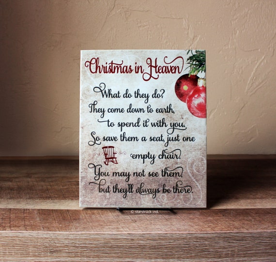 Christmas in Heaven Sign 8x10 Poem with by StarstruckIndustries