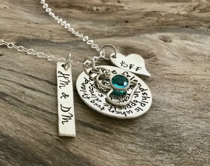 Sterling silver best fiend necklace - best friend forever - best friend gift ideas - best friend heart necklace - Quote 2