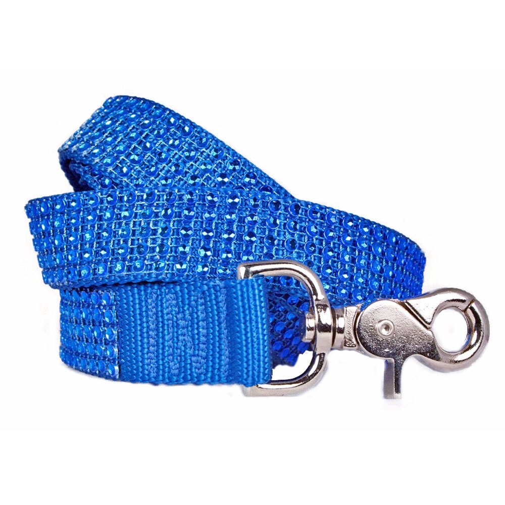 Rhinestone 1 Dog Leash Baby Blue or Royal Blue Dog Leash