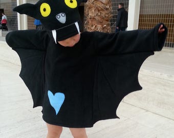 Halloween child bat costume black baby toddler