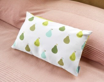Baby pillow case | Decorative pillow | Moses basket pillow green pears | designer pillow case with pillow insert | crib scandinavian cushion