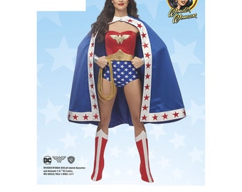 1024, Simplicity, Misses' D.C. Comics, Wonder Woman Costume, DC Comics Costume, Halloween Costume, Cosplay, Diana Prince, Linda Carter