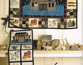 QUILT PATTERN - Noah's Ark Wall Hanging Quilt Sewing Pattern - Baby Quilt Pattern - Modern Quilt Pattern - Applique Quilt - Not a PDF