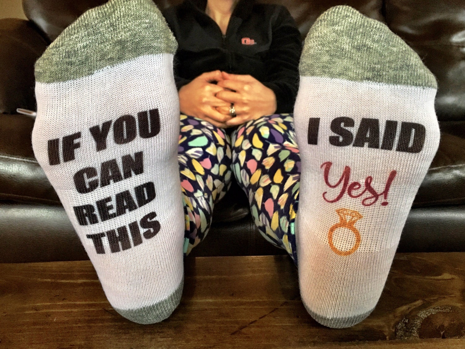 Engagement socks / custom socks / engagement gift / wedding