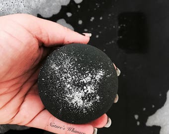 Dark Magic Bath bomb - Black bath bomb - black glitter - lush lik bath bomb - bath fizzy - Luxurious Dark Sultry Witchcrafts Artisan Alchemy