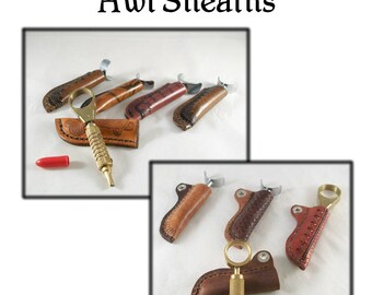 Sewing Awl and Swivel Knife Sheaths patterns - PDF pattern - leathercraft - PDF pattern ONLY