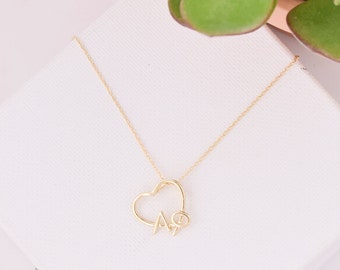 Alpha Phi Heart Necklace / Alpha Phi Sorority Necklace / APhi Heart / Alpha Phi Jewelry / Big Little Gift / Sorority Jewelry / Sorority Gift