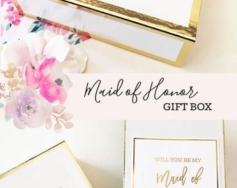 Maid of Honor Proposal Box Will You Be My Maid of Honor Box Maid of Honor Proposal Gift Will You Be My Maid of Honor Gift Box (EB3171BPW)