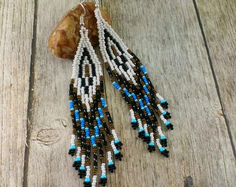 Tribal earrings Long earrings Chandelier earrings Boho earrings Dangle earrings Beaded earrings Bohemian earrings Gypsy earrings ethnic