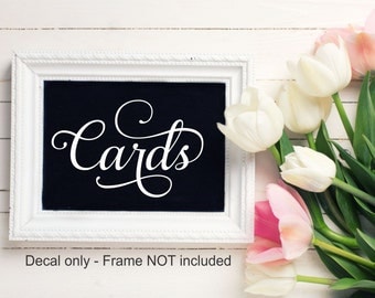 Cards Decal Wedding Vinyl Decal Wedding Chalkboard Decal Reception Table Wedding Shower Wedding Sign Decal Bridal Shower Wedding Reception