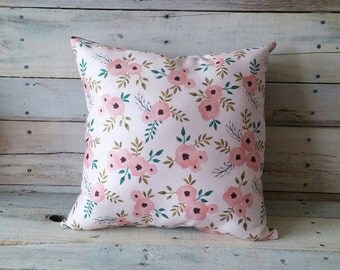 Flower Pillow, Spring Pillow, Pillow Cover, Decorative Pillow, Throw Pillow