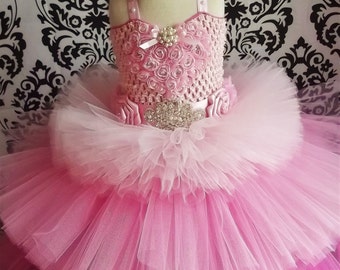 Pink Tiered Dress/Pink Heart Dress/Valentine Outfit/Baby Birthday Dress/Valentines Day Outfit/1st Birthday Dress/Pink Baby Girl Dresses