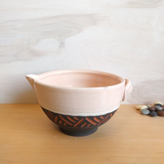 Items similar to Large mixing bowl, large pink mixing bowl, ceramic