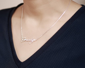 20% OFF Script Name Necklace - Custom Name Jewelry - Sterling Silver Name Necklace - Gold Necklace With Name - Bridesmaid Jewelry