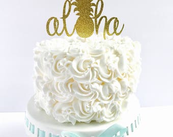 Aloha Cake Topper Tropical Party Toppers Pineapple Wedding Bridal Shower Aloha Cake Topper Tropical Party Toppers Pineapple Wedding Bridal Shower