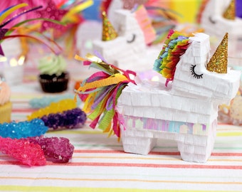 Mini Rainbow Unicorn Pinata (3), Rainbow Unicorn Party, Unicorn Party Favor, Rainbow Unicorn Decorations, Unicorn Birthday, Set of 3